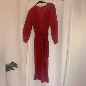 Red long sleeve holiday dress from Shein, size M